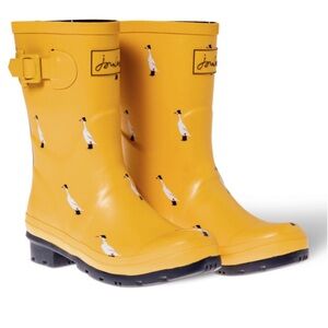 Joules Molly Welly Goldduck Rainboots, Mid-Calf Size 7-NWT